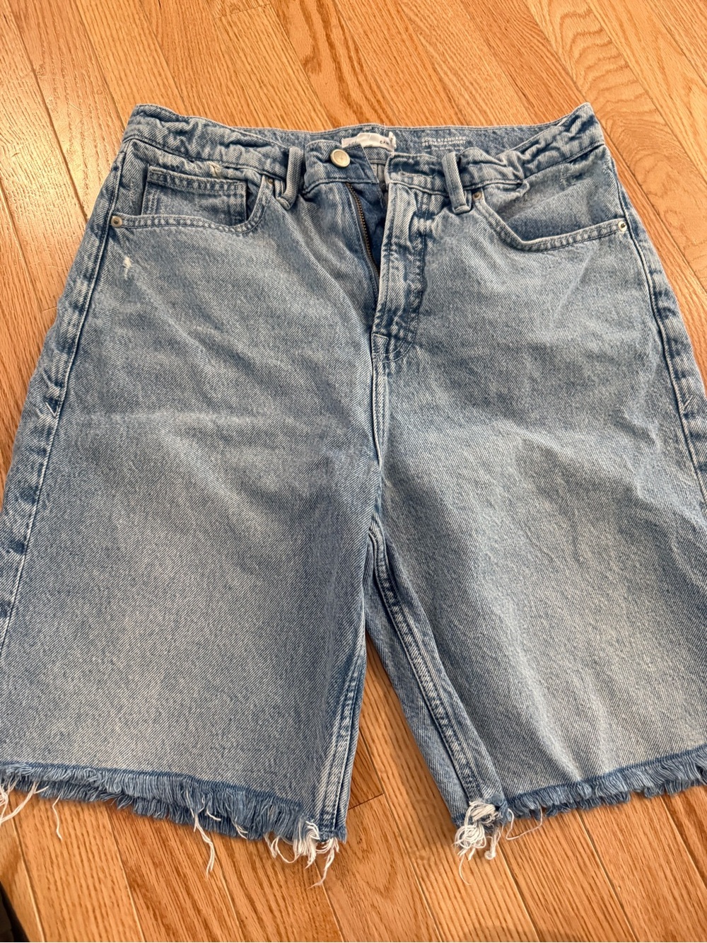 Good American Light Blue Denim Cutoff Shorts